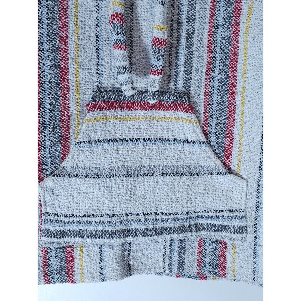 Earthbound Trading Co Baja Hoodie Striped Pullover Sweatshirt Medium Cotton Blen - Picture 2 of 14